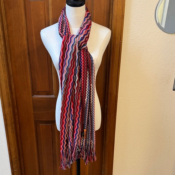 Missoni Multicolor Zigzag Knit Scarf - Picture 3 of 7